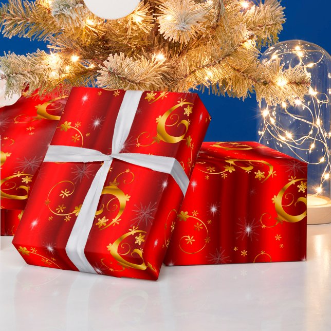 Papel De Regalo Navidades rojos de las estrellas y los bañadores d (Subido por el creador)