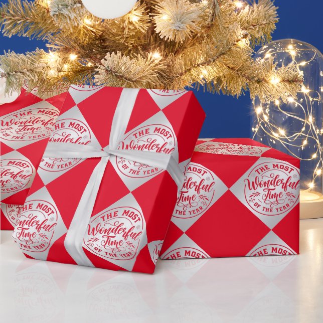 Papel De Regalo Navidades rojos de plata dicen elegante (Vacaciones)