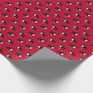 Papel De Regalo Navidades rojos del perro del Boston Terrier
