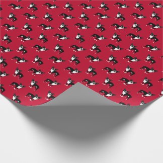 Papel De Regalo Navidades rojos del perro del Boston Terrier