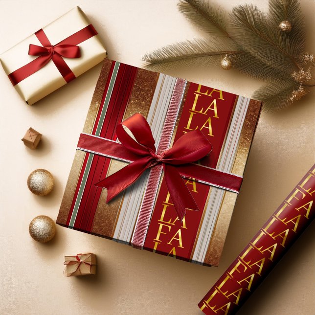 Papel De Regalo Navidades rojos Fa La La Pattern#27 ID1009 (Subido por el creador)