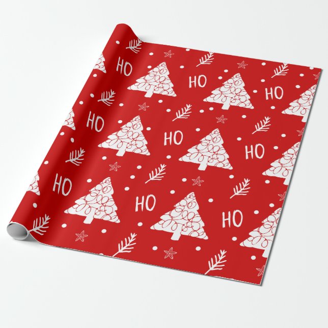 Papel De Regalo Navidades rojos festivos (Desenrollado)