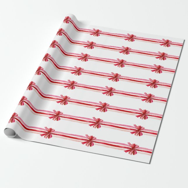 Papel De Regalo Navidades rojos rosados doblan vacaciones (Desenrollado)