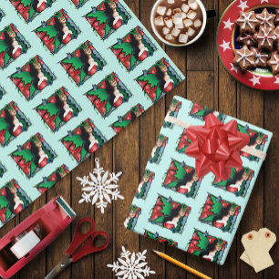 Papel De Regalo Navidades rojos verdes solsticio hadas