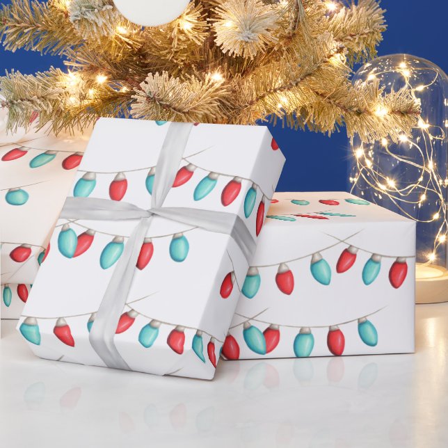 Papel De Regalo Navidades rojos y turquesas con estampado (Vacaciones)