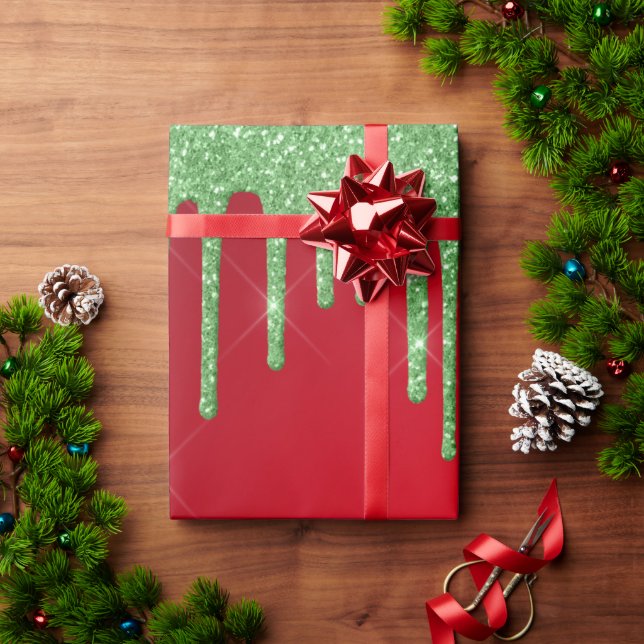 Papel De Regalo Navidades rojos y verdes (Regalo de vacaciones)