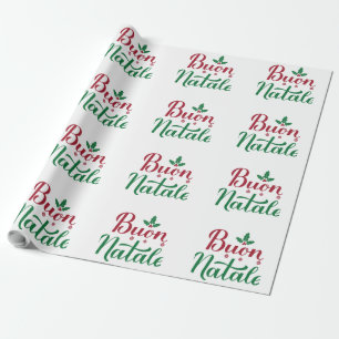 Papel De Regalo Navidades rojos y verdes de Buon Natale