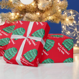 Papel De Regalo Navidades rojos y verdes feos personalizado de pat