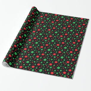 Papel De Regalo Navidades rojos y verdes negros Envoltura de punto