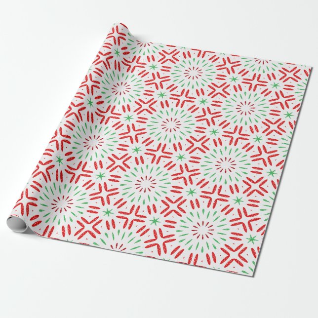 Papel De Regalo Navidades rojos y verdes parkler (Desenrollado)