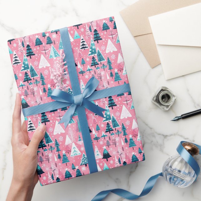 Papel De Regalo Navidades rosadas (Regalar)