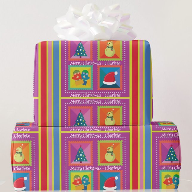 Papel De Regalo Navidades rosados añaden nombre y saludo (Subido por el creador)