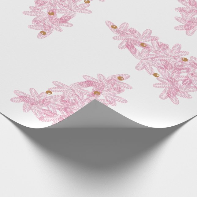 Papel De Regalo Navidades rosados Árboles de vacaciones modernos (Esquina)