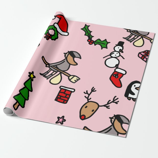 Papel De Regalo navidades rosados befana (Desenrollado)