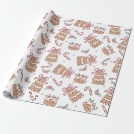 Papel De Regalo Navidades rosados Cookie Patrón sin inconvenientes