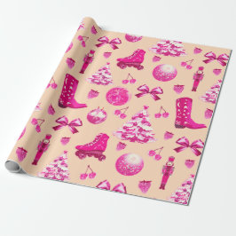 Papel De Regalo Navidades rosados de Cute Girly Preppy