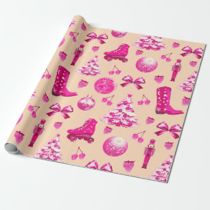 Papel De Regalo Navidades rosados de Cute Girly Preppy
