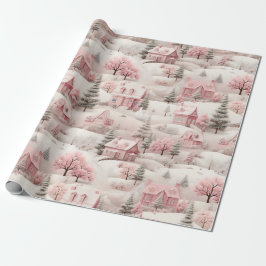 Papel De Regalo Navidades rosados de época