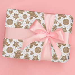 Papel De Regalo Navidades rosados lindo Patrón de galletas de pan 