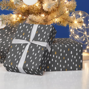 Papel De Regalo Navidades rosados modernos de oro gris gris blanco