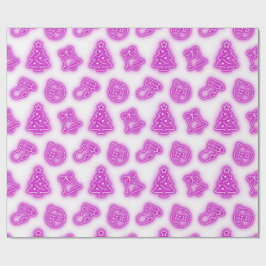 Papel De Regalo Navidades rosados neones en blanco