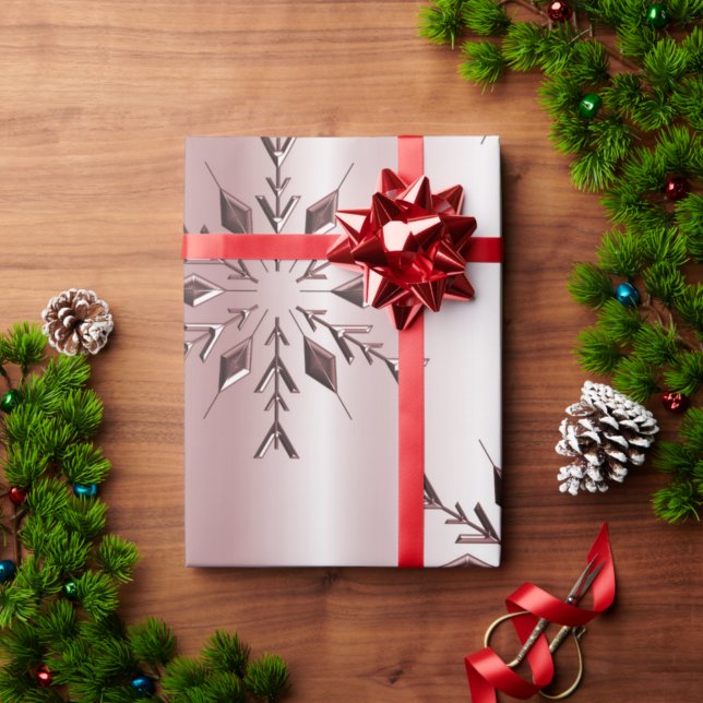 Papel De Regalo Navidades rosados Rosas Copos de nieve (Subido por el creador)