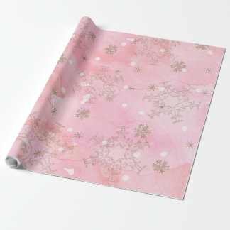 Papel De Regalo Navidades rosados Snowflakes Boho Pattern