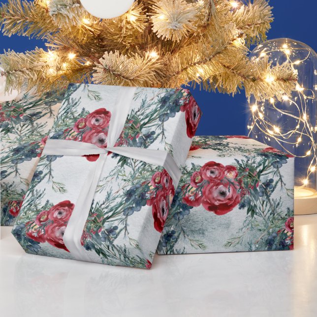 Papel De Regalo Navidades Roses Roses Roses Blue Spruce vacaciones (Vacaciones)