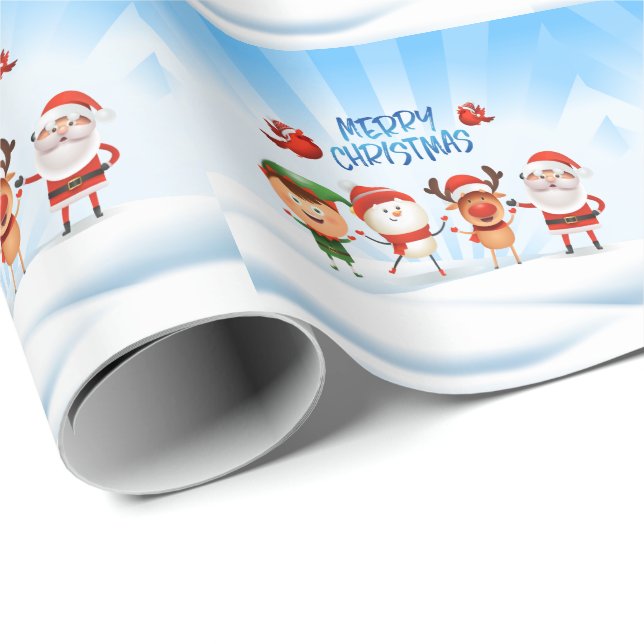 Papel De Regalo Navidades Rudolf El reno y sus amigos (Esquina del rollo)