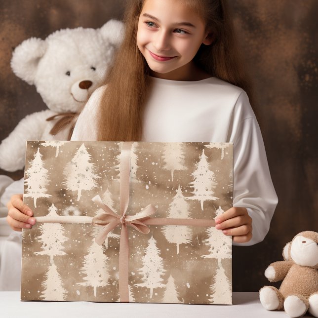 Papel De Regalo Navidades Rústicos Marrones Aldea de Invierno (Subido por el creador)