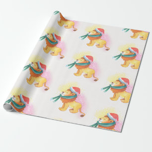 Papel De Regalo Navidades Safari Animal Lion con Santa Cap