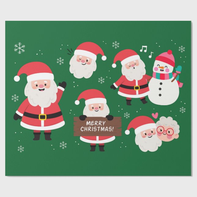 Papel De Regalo Navidades Santa (Superficie plana)