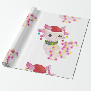 Papel De Regalo navidades santa axolotl