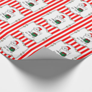 Papel De Regalo Navidades Santa Bichon Frise Dog Cute