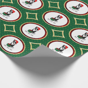 Papel De Regalo Navidades Santa Boston Terrier (negro)