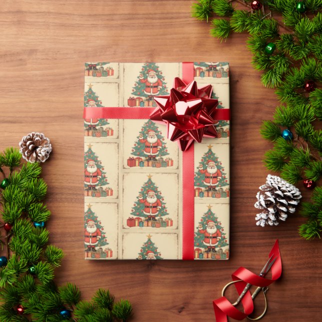 Papel De Regalo Navidades Santa Claus (Regalo de vacaciones)