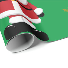 Papel De Regalo Navidades Santa Claus con antecedentes verdes