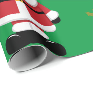 Papel De Regalo Navidades Santa Claus con antecedentes verdes