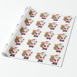 Papel De Regalo Navidades Santa Claus con juguetes