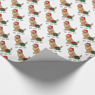 Papel De Regalo Navidades Santa Claus Golden Retriever Dog Cute