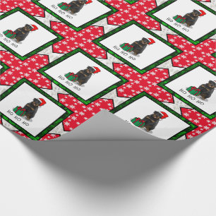 Papel De Regalo Navidades Santa Claus Gorra Rottweiler Dog Funny