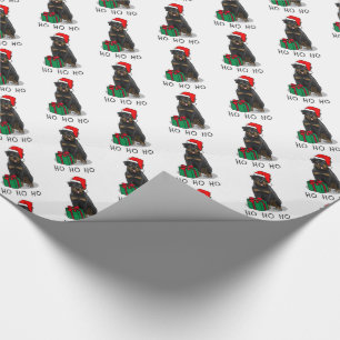 Papel De Regalo Navidades Santa Claus Gorra Rottweiler Dog Funny