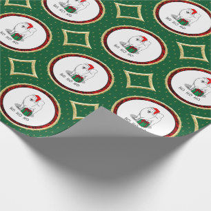 Papel De Regalo Navidades Santa Claus Gorra Samoyed Dog Cute