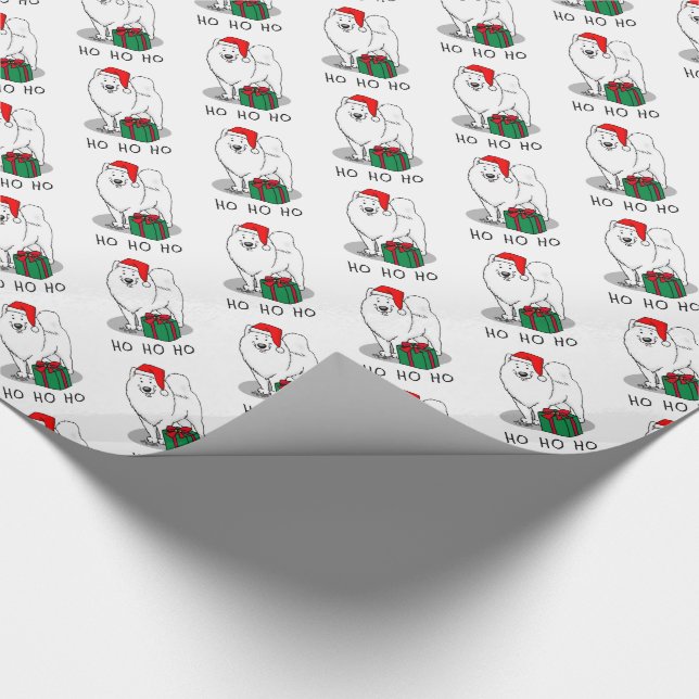 Papel De Regalo Navidades Santa Claus Gorra Samoyed Dog Cute (Esquina)