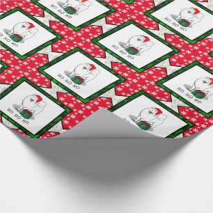 Papel De Regalo Navidades Santa Claus Gorra Samoyed Dog Cute