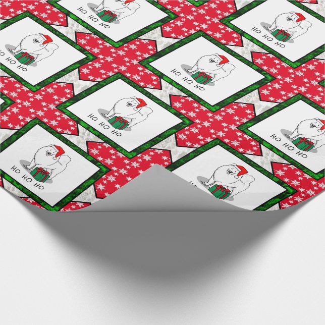 Papel De Regalo Navidades Santa Claus Gorra Samoyed Dog Cute (Esquina)