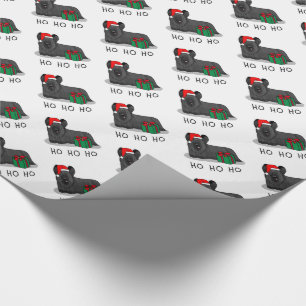 Papel De Regalo Navidades Santa Claus Gorra Skye Terrier (negro)