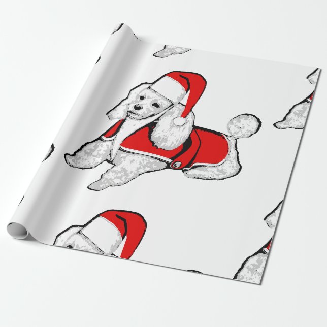 Papel De Regalo navidades santa claus poodle (Desenrollado)