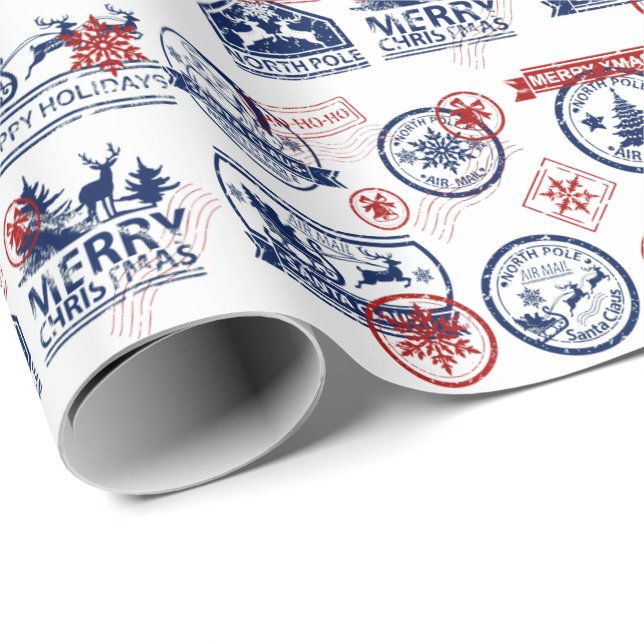 Papel De Regalo Navidades Santa Clause Delivery North Pole Express (Esquina del rollo)