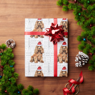 Papel De Regalo Navidades Santa Cocker Spaniel Holiday Dog